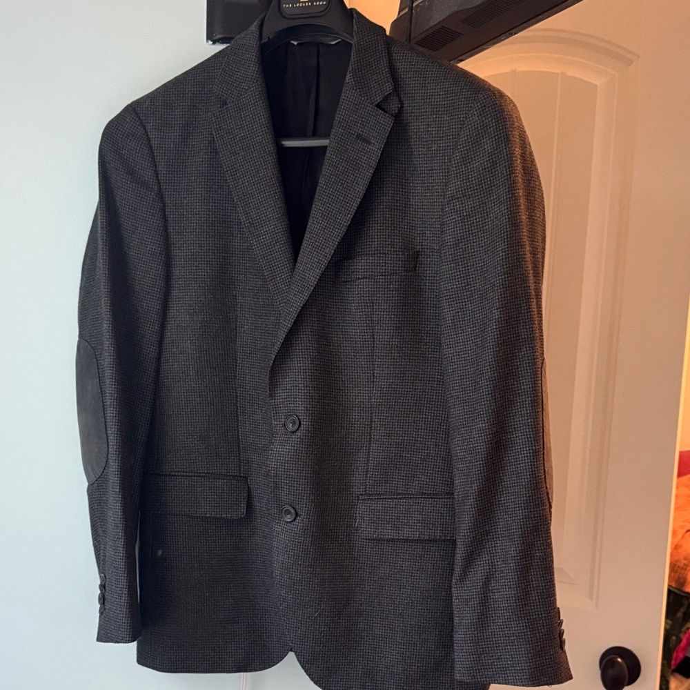 Hugo Boss Charcoal Blazer with Elbow Patches